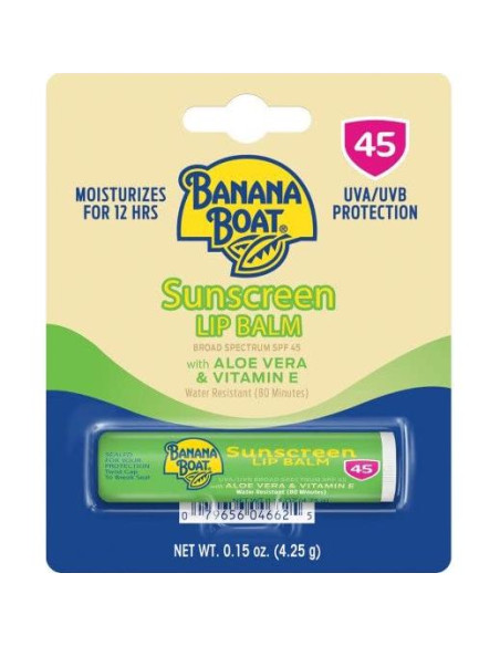 Bálsamo Labial Solar Banana Boat Aloe Vera SPF 45 - 6 Unidades