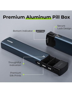 Organizador Semanal de Pastillas AUVON de Aluminio Azul 2
