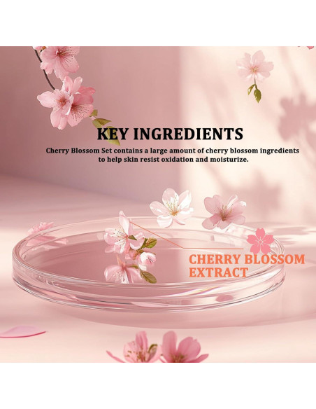 Kit de Cuidado de la Piel Sakura 8 Piezas Hidratante