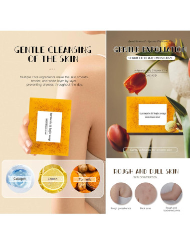 Juego de Cuidado Facial de Cúrcuma 4 Piezas DENESTUP