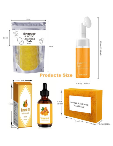 Juego de Cuidado Facial de Cúrcuma 4 Piezas DENESTUP