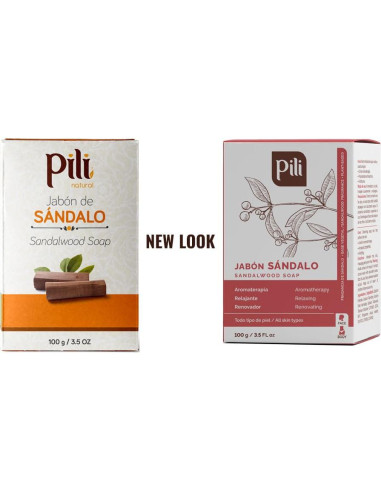 Jabón Natural de Sándalo Pili - Paquete de 3 x 99g