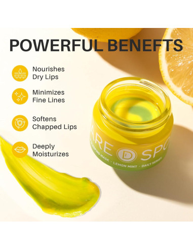 Mascarilla Labial Nocturna SPODARE Limón Menta Hidratante 68g