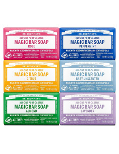 Jabón de Barra Mágico Dr. Bronner 5 Variedades 140g Vegano