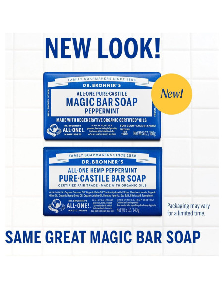 Jabón de Barra Mágico Dr. Bronner 5 Variedades 140g Vegano