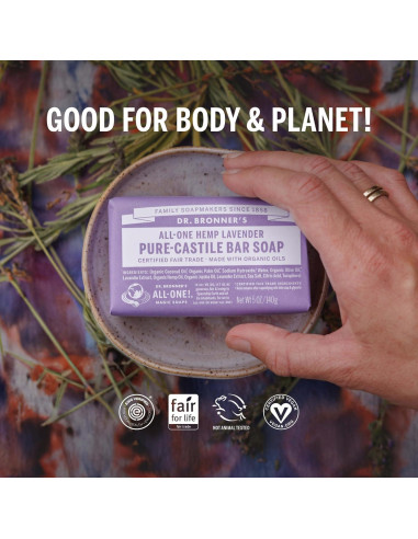 Jabón de Barra Mágico Dr. Bronner 5 Variedades 140g Vegano