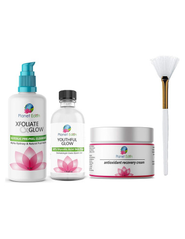Kit Peeling Químico Ácido Glicólico 40% Planet Eden 311g