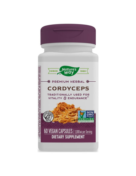 Cordyceps Premium Nature's Way 1000 mg 60 cápsulas veganas
