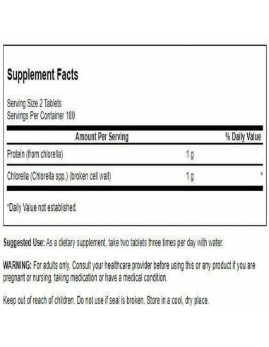 Chlorella Rota 500 mg Swanson 360 Tabs - Suplemento Natural