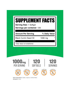 Aceite de Semilla de Comino Negro BulkSupplements 1000mg 120 Softgels 2