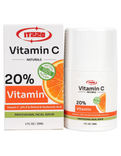 Suero Facial Antienvejecimiento ITZZO 30ml - Vitamina C, Ácido Hialurónico, Retinol