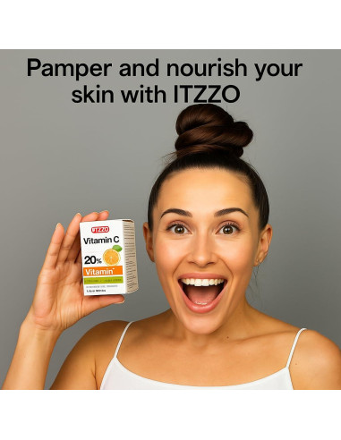 Suero Facial Antienvejecimiento ITZZO 30ml - Vitamina C, Ácido Hialurónico, Retinol