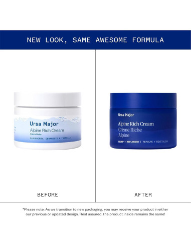 Crema Rica Alpina Ursa Major 48g - Hidratante Vegana para Piel Seca