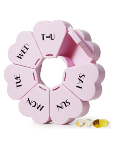 Organizador de Pastillas Semanal Rosa Púrpura MOLN HYMY 7 Días
