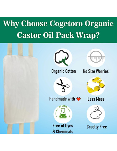 Kit de Compresas de Aceite de Ricino Cogetoro - 4 Piezas Orgánicas