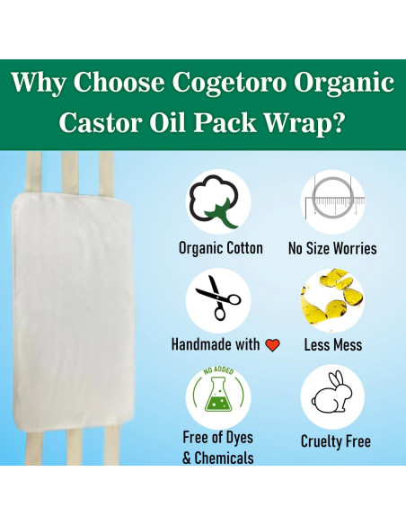 Kit de Compresas de Aceite de Ricino Cogetoro - 4 Piezas Orgánicas