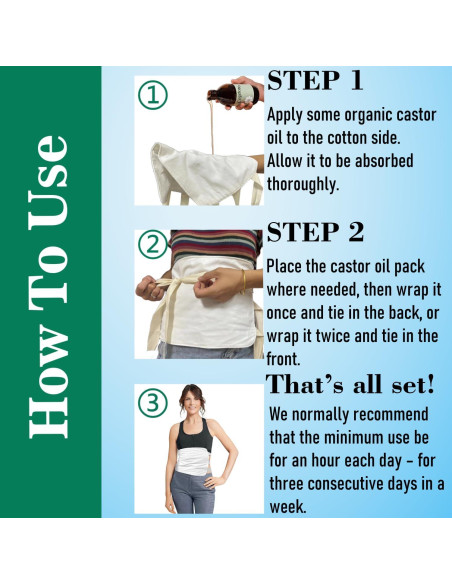 Kit de Compresas de Aceite de Ricino Cogetoro - 4 Piezas Orgánicas