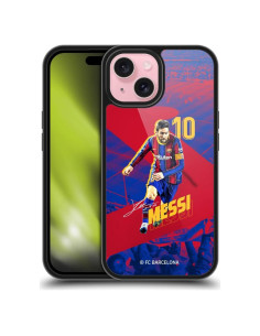 Funda Gel Armour FC Barcelona Messi para iPhone 15 - Grado Militar