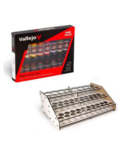 Conjunto de Pinturas Vallejo 16 Colores 18 ml + Soporte