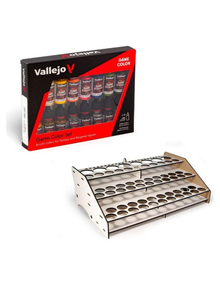 Conjunto de Pinturas Vallejo 16 Colores 18 ml + Soporte