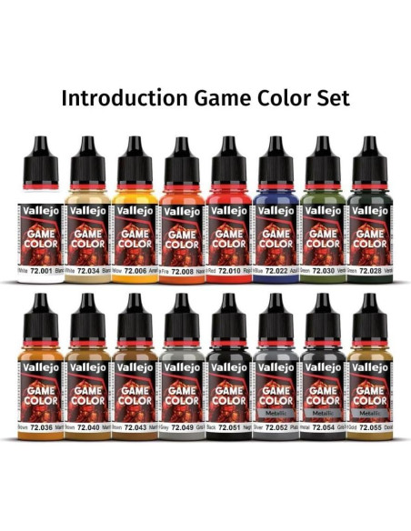 Conjunto de Pinturas Vallejo 16 Colores 18 ml + Soporte