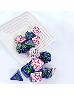 Dados Poliedricos DND 14 Piezas ALiuxiluo Blanco Morado 2