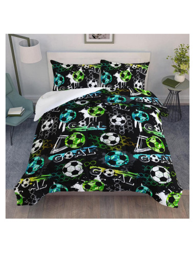 Conjunto Edredón AILONEN Fútbol Individual 3 Piezas Microfibra
