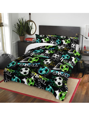Conjunto Edredón AILONEN Fútbol Individual 3 Piezas Microfibra