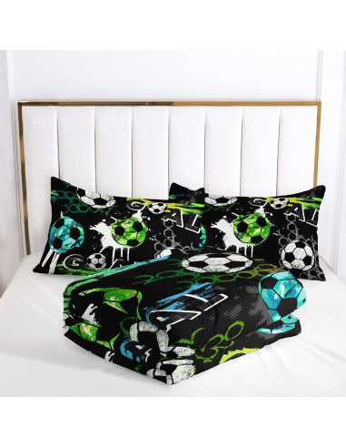 Conjunto Edredón AILONEN Fútbol Individual 3 Piezas Microfibra