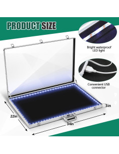 Estuche de Exhibición LED Memorywuu 86x56 cm con Cerradura 2