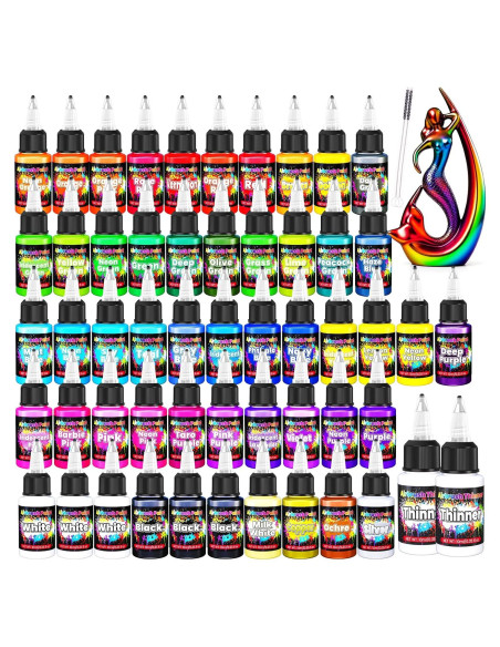 Set de Pintura Airbrush ERCorArt 54 Colores Acrílicos 570ml