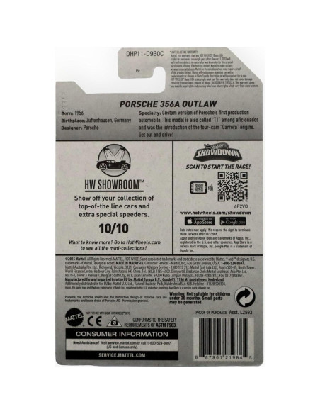 Hot Wheels Porsche 356A Outlaw 1:64 Negro