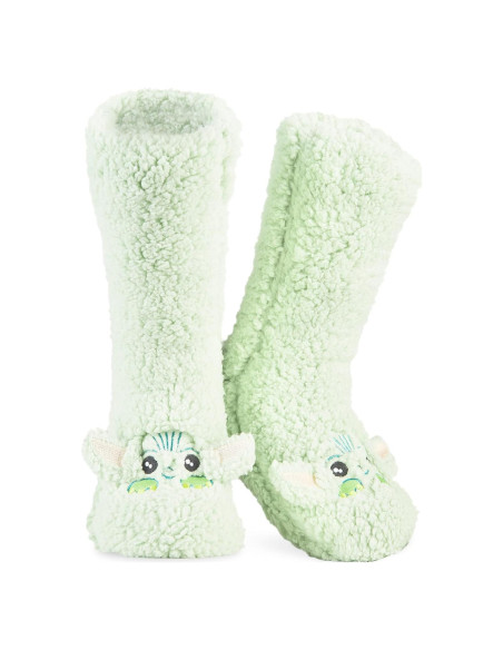 Calcetines Fluffy Disney para Mujeres Antideslizantes Verde
