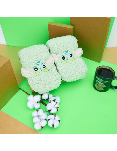 Calcetines Fluffy Disney para Mujeres Antideslizantes Verde