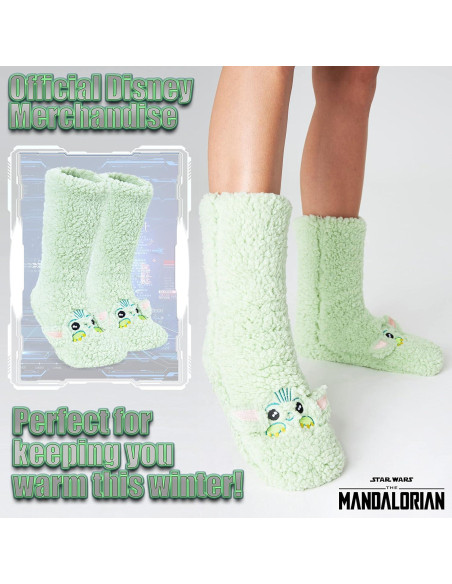 Calcetines Fluffy Disney para Mujeres Antideslizantes Verde