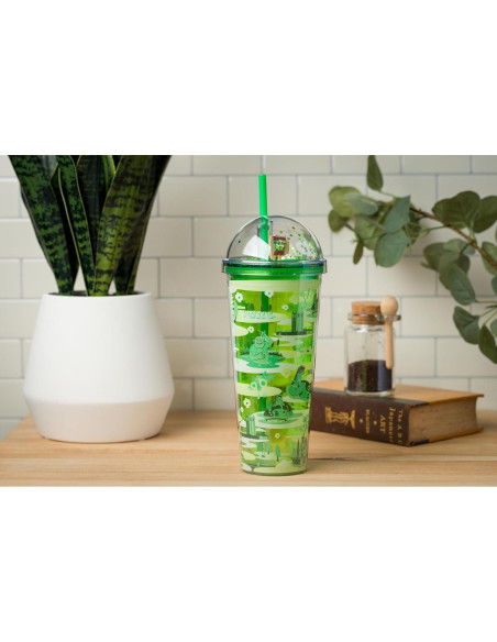 Taza de viaje Shrek Silver Buffalo 710 ml con popote verde