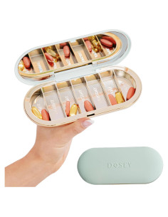 Organizador de Pastillas Dosey Compacto 7 Días con Espejo Salvia