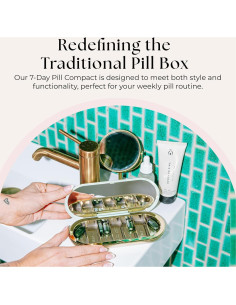 Organizador de Pastillas Dosey Compacto 7 Días con Espejo Salvia 2