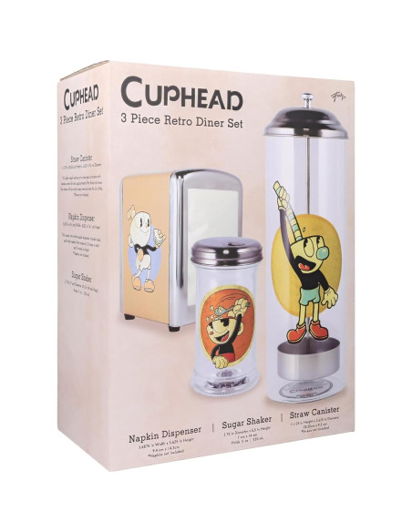 Juego de Diner Retro Cuphead - 3 Piezas con Dispensador