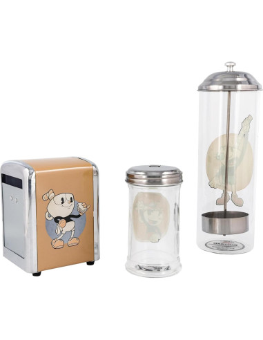 Juego de Diner Retro Cuphead - 3 Piezas con Dispensador