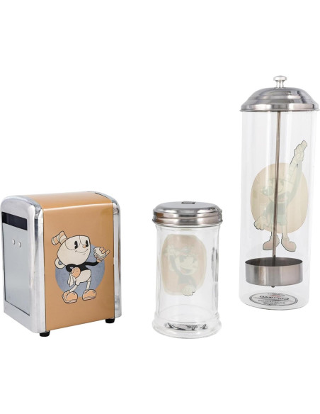 Juego de Diner Retro Cuphead - 3 Piezas con Dispensador