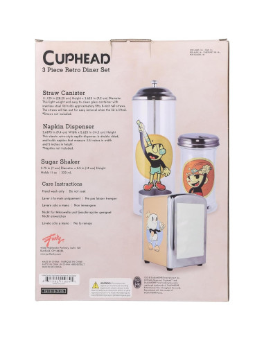 Juego de Diner Retro Cuphead - 3 Piezas con Dispensador