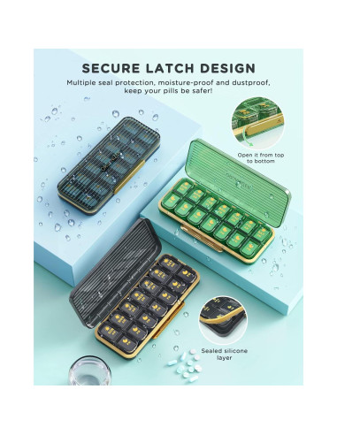 Organizador de Pastillas Acedada Semanal 2 Veces al Día Azul