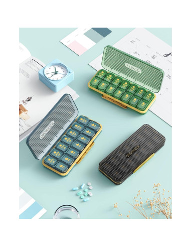 Organizador de Pastillas Acedada Semanal 2 Veces al Día Azul