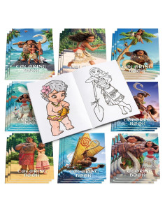 Libros para Colorear Moana 24PCS - Suministros Fiesta Cumpleaños