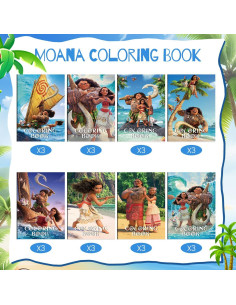 Libros para Colorear Moana 24PCS - Suministros Fiesta Cumpleaños 2