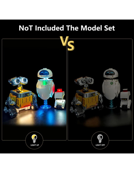 Kit de Luz LED BRIXSPARK para Lego 43279 Wall-E y EVE