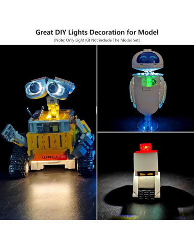 Kit de Luz LED BRIXSPARK para Lego 43279 Wall-E y EVE
