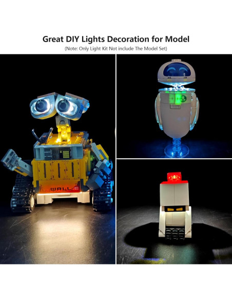 Kit de Luz LED BRIXSPARK para Lego 43279 Wall-E y EVE