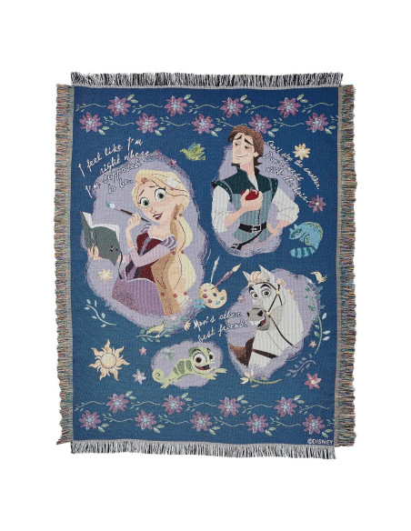 Manta de Tapiz Tejida Disney Princesas Rapunzel 121.9x152.4 cm